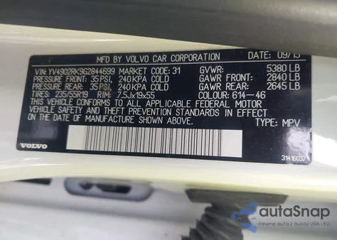 2016 Volvo Xc60 T6 из США, поврежденный, VIN YV4902RK9G2844699